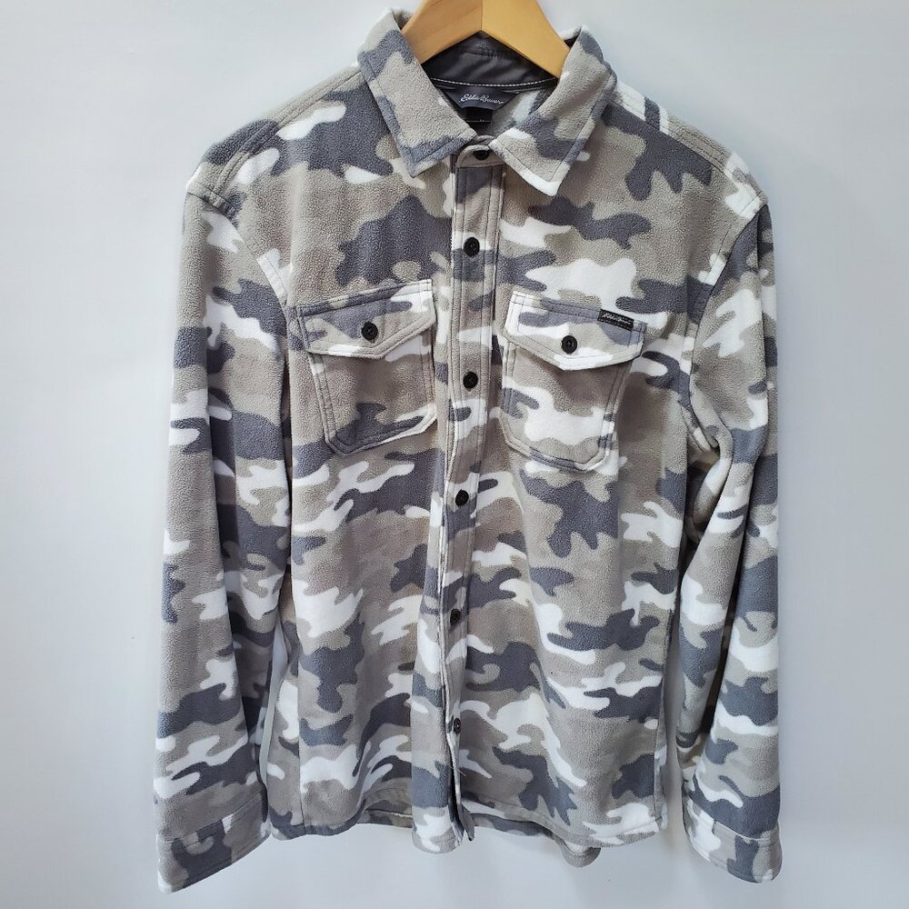 Eddie Bauer Fleece Camo Shirt Button Down